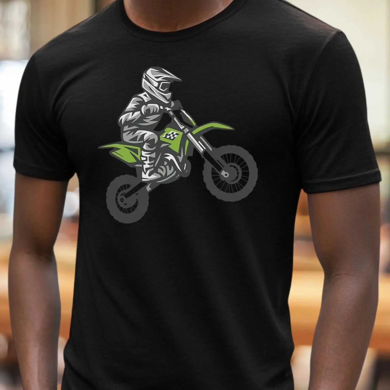 Vintage Fashion Herren - Erkek Çocuk Motorcross Motifli Pamuklu Tişört
