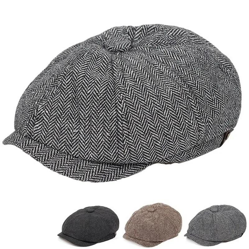 Vintage Fashion Hats - Erkek Pamuklu Sekizgen Gazeteci Şapkası Vintage
