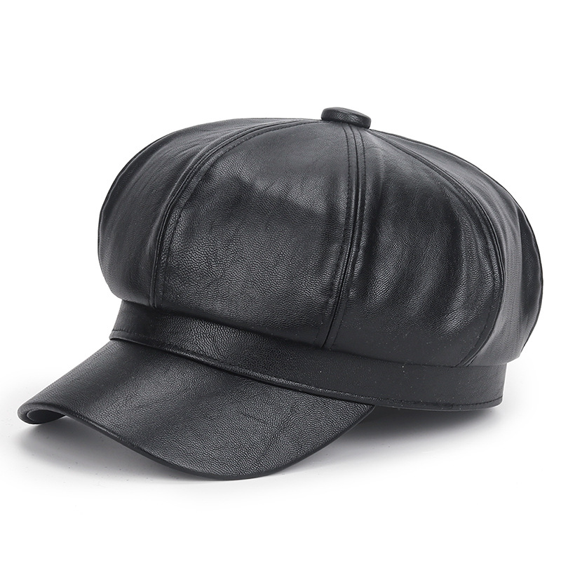 Kadınlar için kış siyah PU der - Vintage Fashion Hats incelemesi ve fiyatı